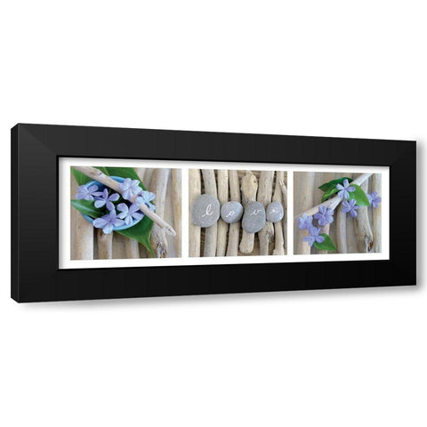 Composition Wood and Love Black Modern Wood Framed Art Print by Chatelain, Sonia