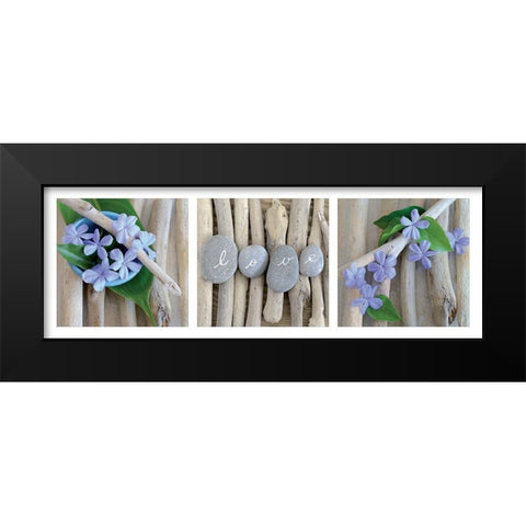 Composition Wood and Love Black Modern Wood Framed Art Print by Chatelain, Sonia