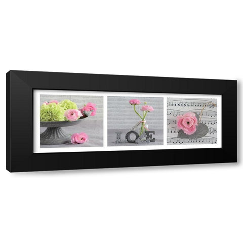 Composition florale Black Modern Wood Framed Art Print with Double Matting by Chatelain, Sonia