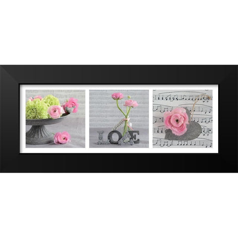 Composition florale Black Modern Wood Framed Art Print by Chatelain, Sonia