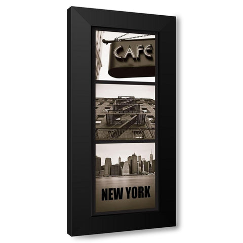City New York Black Modern Wood Framed Art Print by Braun Studio
