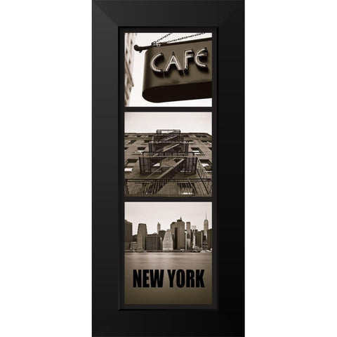 City New York Black Modern Wood Framed Art Print by Braun Studio