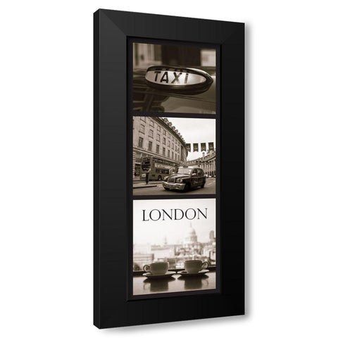 City London Black Modern Wood Framed Art Print by Braun Studio