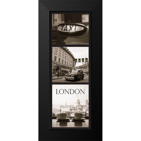 City London Black Modern Wood Framed Art Print by Braun Studio