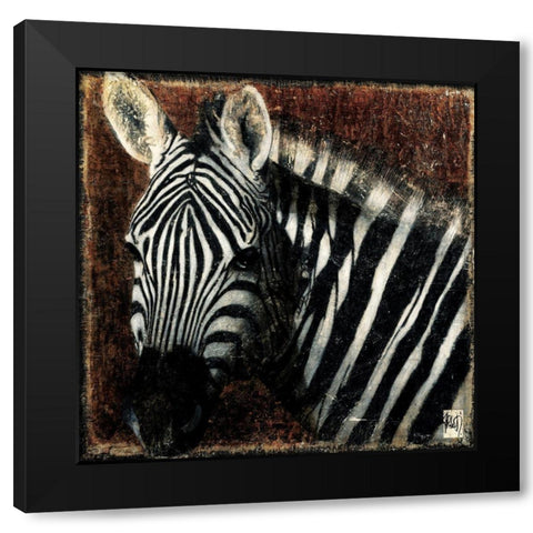 Portrait de zebre Black Modern Wood Framed Art Print with Double Matting by Arietti, Fabienne