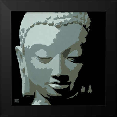 Bouddha I Black Modern Wood Framed Art Print by Aubert, Sylvie