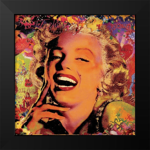 Marilyn I Black Modern Wood Framed Art Print by Ortega, Guillaume