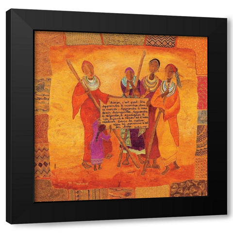 Aimer cest peut-etre Black Modern Wood Framed Art Print with Double Matting by Neuhard, Michele