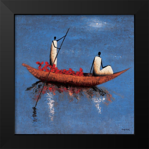 Eau calme Black Modern Wood Framed Art Print by Rauscher, Michel