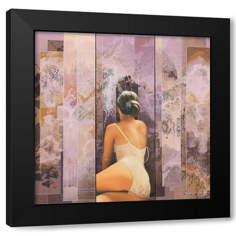 Un Jour a tattendre Black Modern Wood Framed Art Print with Double Matting by Graux, David