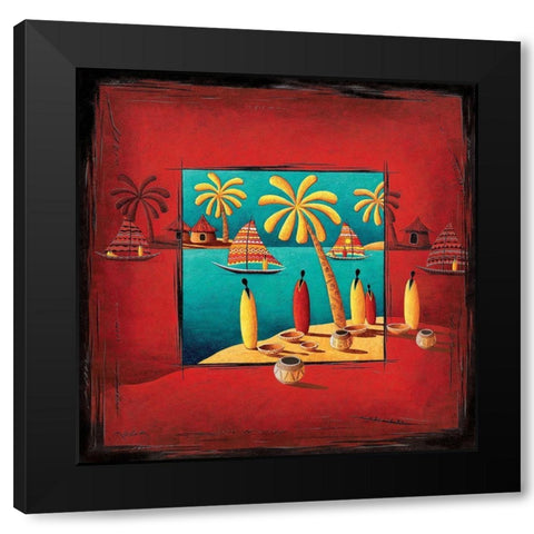 Deau, de vent et de sable Black Modern Wood Framed Art Print with Double Matting by Moga