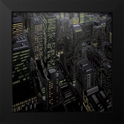 New Yorker Black Modern Wood Framed Art Print by Peyret, Eric