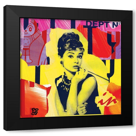 City Black Modern Wood Framed Art Print with Double Matting by Raynal, Paul