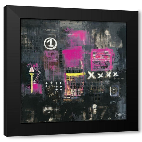 Initiales 91 Black Modern Wood Framed Art Print with Double Matting by Trichet, Eric
