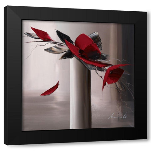 En rouge et gris I Black Modern Wood Framed Art Print with Double Matting by Tramoni, Oliver
