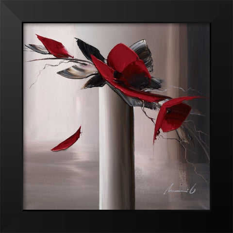 En rouge et gris I Black Modern Wood Framed Art Print by Tramoni, Oliver