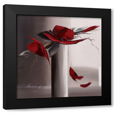 En rouge et gris II Black Modern Wood Framed Art Print by Tramoni, Oliver