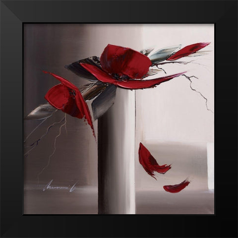 En rouge et gris II Black Modern Wood Framed Art Print by Tramoni, Oliver