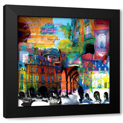 Victor Hugo Black Modern Wood Framed Art Print by Kaly