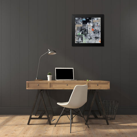 Initiales 129 Black Modern Wood Framed Art Print by Trichet, Eric