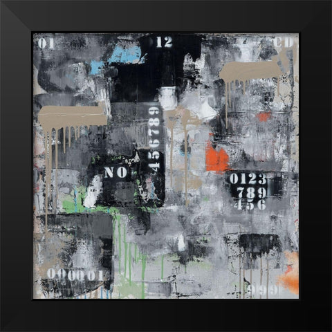 Initiales 129 Black Modern Wood Framed Art Print by Trichet, Eric