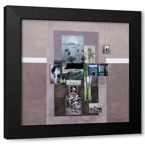 Les beaux jours Black Modern Wood Framed Art Print by Balthazar