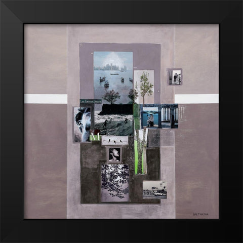 Les beaux jours Black Modern Wood Framed Art Print by Balthazar