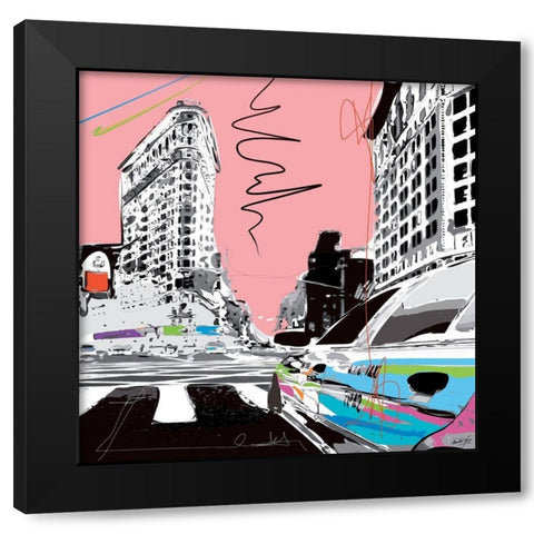 New York I Black Modern Wood Framed Art Print with Double Matting by Tandem