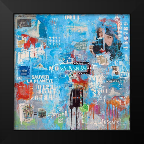 Initiale n 146 Black Modern Wood Framed Art Print by Trichet, Eric