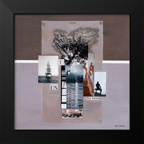 Voyage interieur Black Modern Wood Framed Art Print by Balthazar