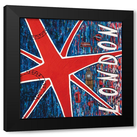 London Black Modern Wood Framed Art Print by Wozniak, Sophie