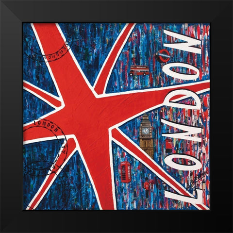 London Black Modern Wood Framed Art Print by Wozniak, Sophie