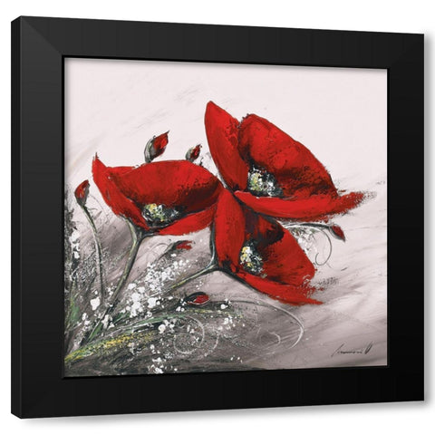 Bouquet de coquelicots I Black Modern Wood Framed Art Print with Double Matting by Tramoni, Oliver