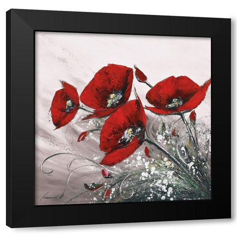 Bouquet de coquelicots II Black Modern Wood Framed Art Print by Tramoni, Oliver