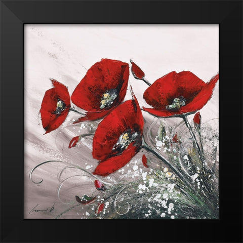 Bouquet de coquelicots II Black Modern Wood Framed Art Print by Tramoni, Oliver