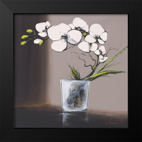 Volutes dorchide es blanches II Black Modern Wood Framed Art Print by Tramoni, Oliver