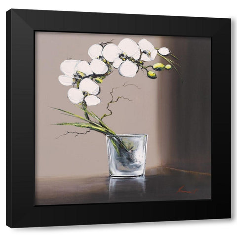 Volutes dorchide es blanches I Black Modern Wood Framed Art Print with Double Matting by Tramoni, Oliver