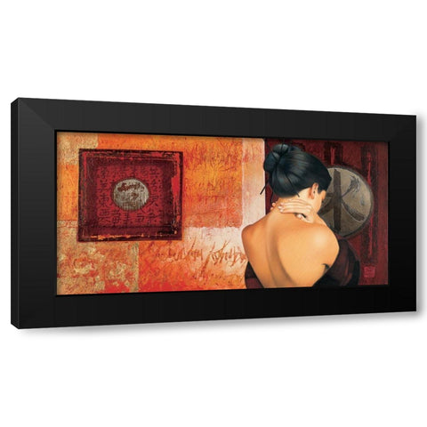 Soupir effleure Black Modern Wood Framed Art Print by Graux, David