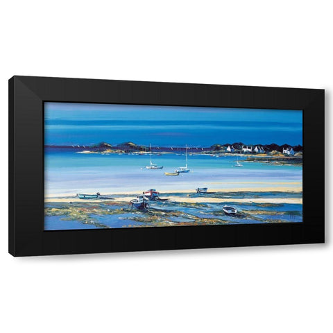 Maree basse Black Modern Wood Framed Art Print with Double Matting by Kerfily