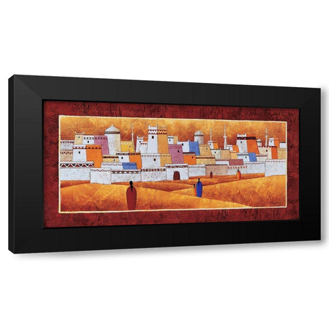 Cite du sud Black Modern Wood Framed Art Print with Double Matting by Moga