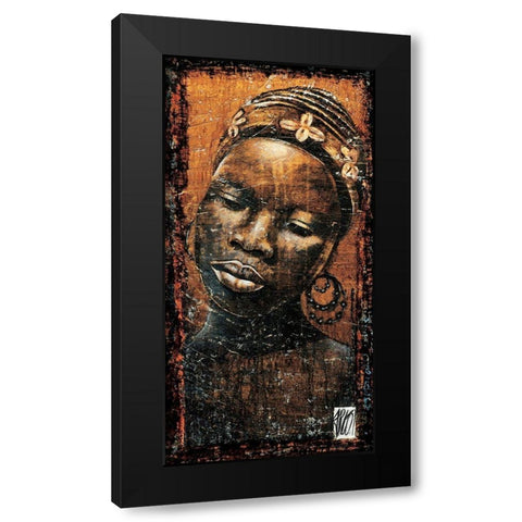 Le sourire 1 Black Modern Wood Framed Art Print with Double Matting by Arietti, Fabienne