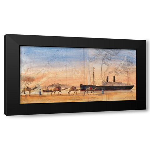 Port Said Black Modern Wood Framed Art Print with Double Matting by Letestu, Philippe