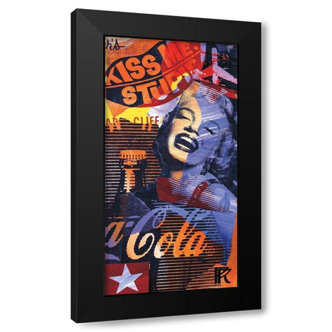 Kiss me stupid Black Modern Wood Framed Art Print by Raynal, Paul