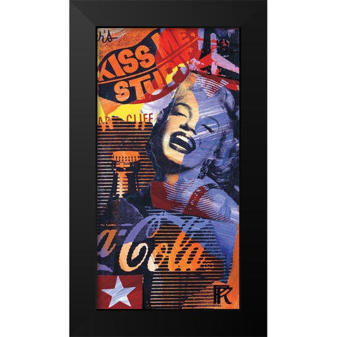 Kiss me stupid Black Modern Wood Framed Art Print by Raynal, Paul