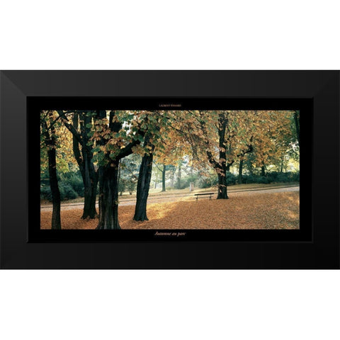 Automne au parc Black Modern Wood Framed Art Print by Pinsard, Laurent