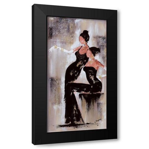 Histoires de filles I Black Modern Wood Framed Art Print by Johanna
