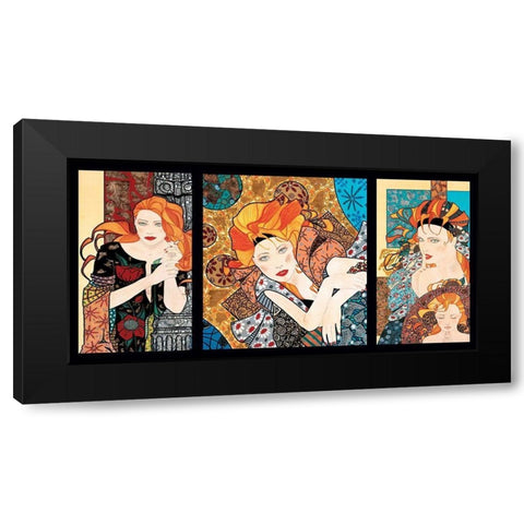 Composition 1 Black Modern Wood Framed Art Print with Double Matting by Stampfer, Sophie