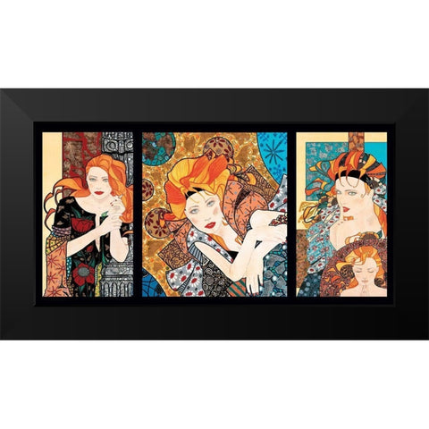 Composition 1 Black Modern Wood Framed Art Print by Stampfer, Sophie