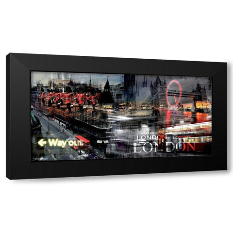 London Way out Black Modern Wood Framed Art Print by BRAUN Studio