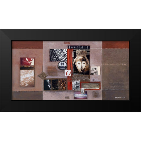 Origines Black Modern Wood Framed Art Print by Balthazar
